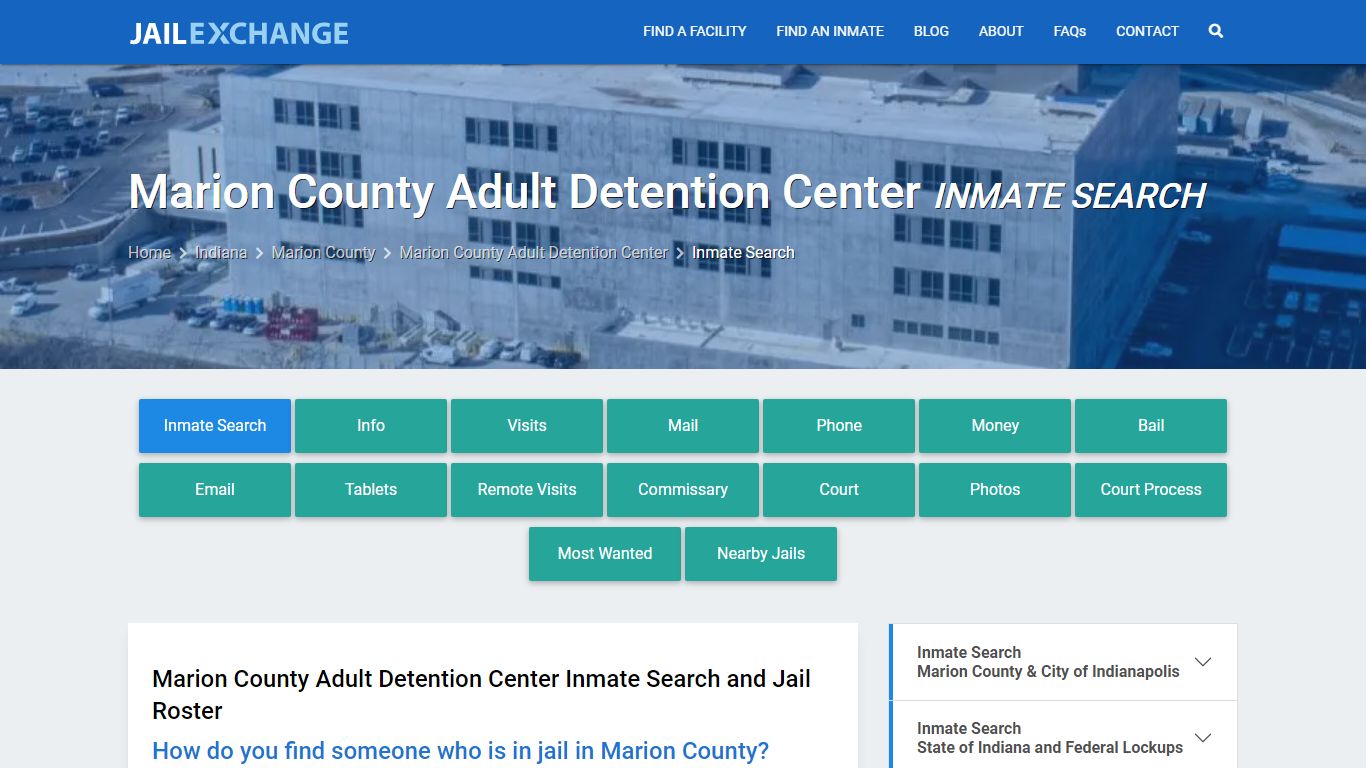 Marion County Adult Detention Center Inmate Search - Jail Exchange